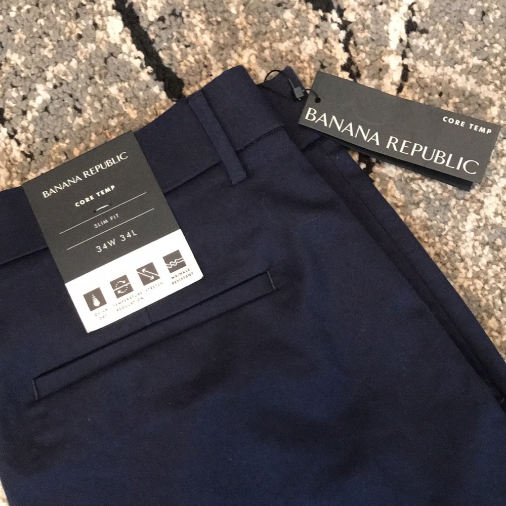 🐬Banana Republic Core Temp Men's Navy Pants - Picture 2 of 10